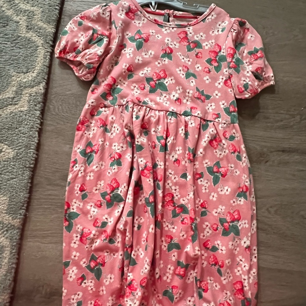 Floral Pink Dress with Puff Sleeves